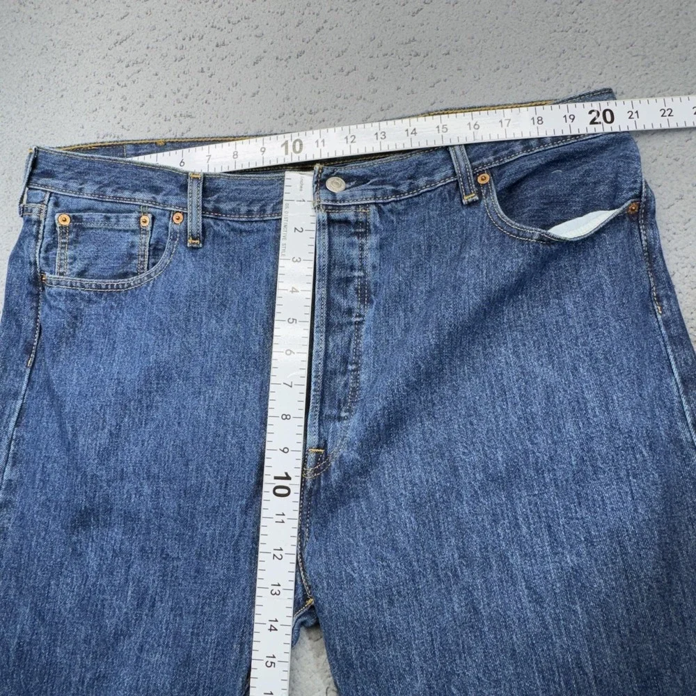 Levis 501 Jeans Mens 42x30 Blue Straight Denim Button Fly Cotton Classic Fit